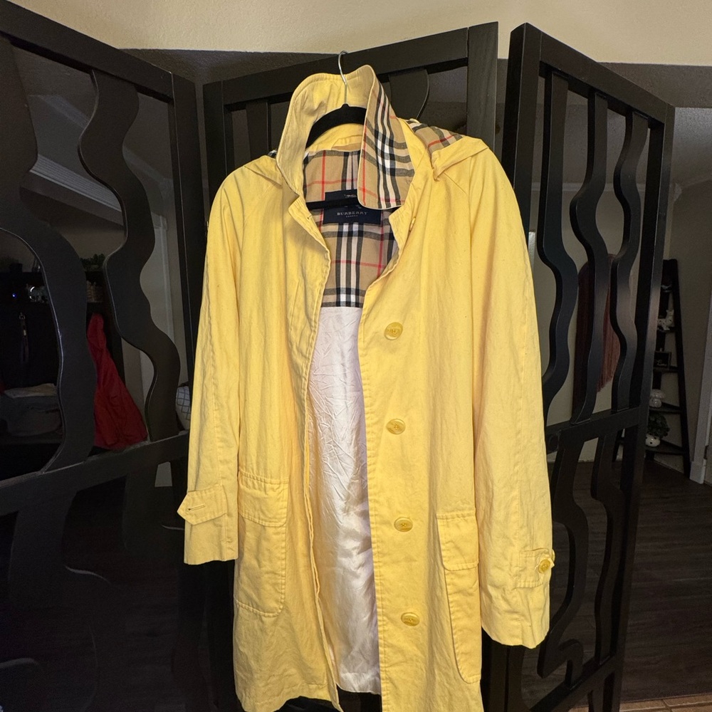 Burberry Yellow Trench Coat Water-Resistant Classic